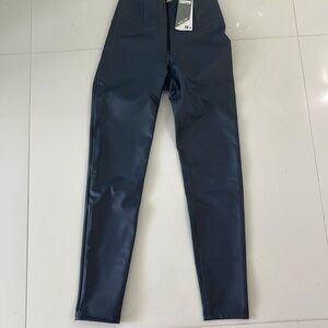 Freddy high waisted wr.up Small/4 dark gray faux leather full length pants